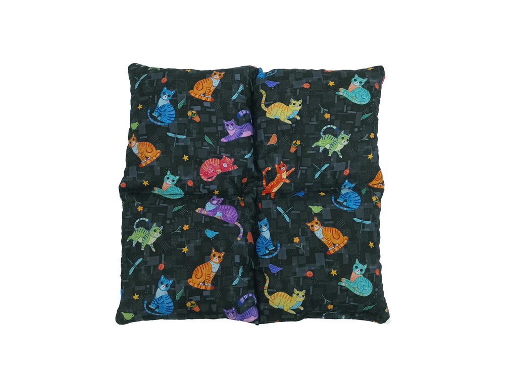 Wheat Bag Square, 25cm X 25cm 'Playful Cats'