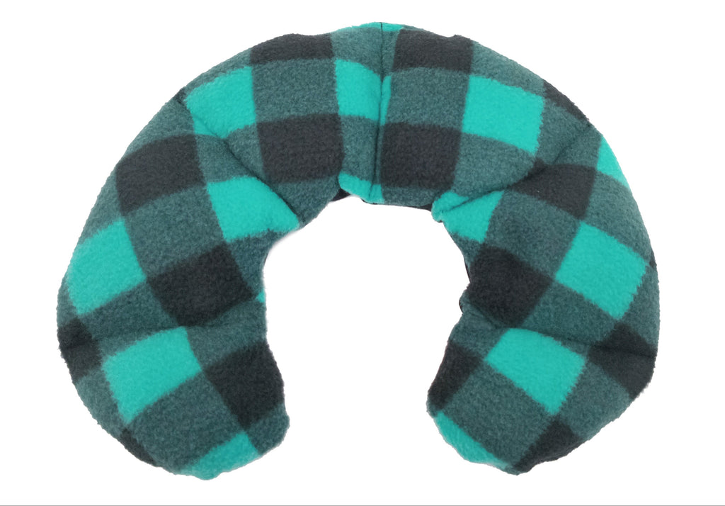 Neck & Shoulder Wheat Bag 'WOODCUTTER TEAL Fleece'