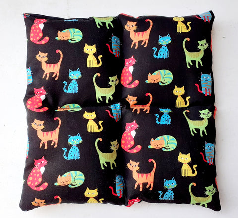 Wheat Bag Square, 25cm X 25cm ' CATS '