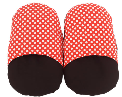 Wheat Bag Slippers  ' RED DOTS '