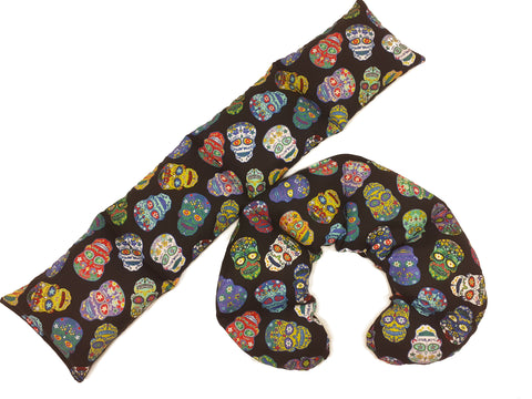 Wheat Bag Combo  ' SUGAR SKULLS BLACK '