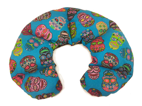 Neck & Shoulder Wheat Bag 'SUGAR SKULLS TEAL'