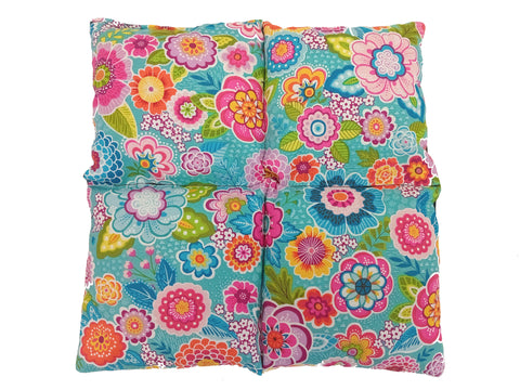 Wheat Bag Square, 25cm X 25cm 'Groovy Flowers'