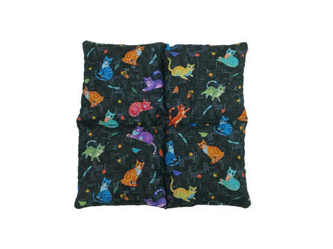 Wheat Bag Square, 25cm X 25cm 'Playful Cats'