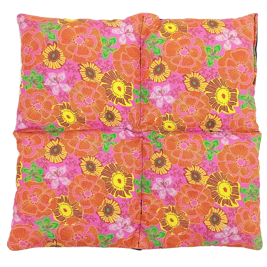 Wheat Bag Square, 25cm X 25cm 'FUNKY FLOWERS'
