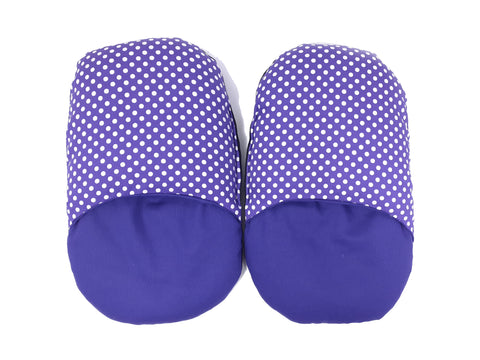 Wheat Bag Slippers  ' PURPLE DOTS '