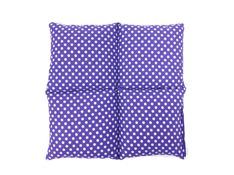 Wheat Bag Square, 25cm X 25cm ' PURPLE DOTS '