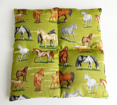 Wheat Bag Square, 25cm X 25cm ' HORSES '