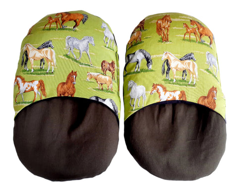 Wheat Bag Slippers  ' HORSES '